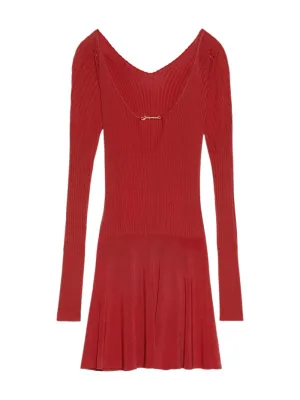 Jacquemus La Mini Robe Pralu in Dark Red