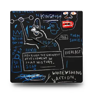 Jean-Michel Basquiat "Rinso" Artwork Acrylic Wall Clock