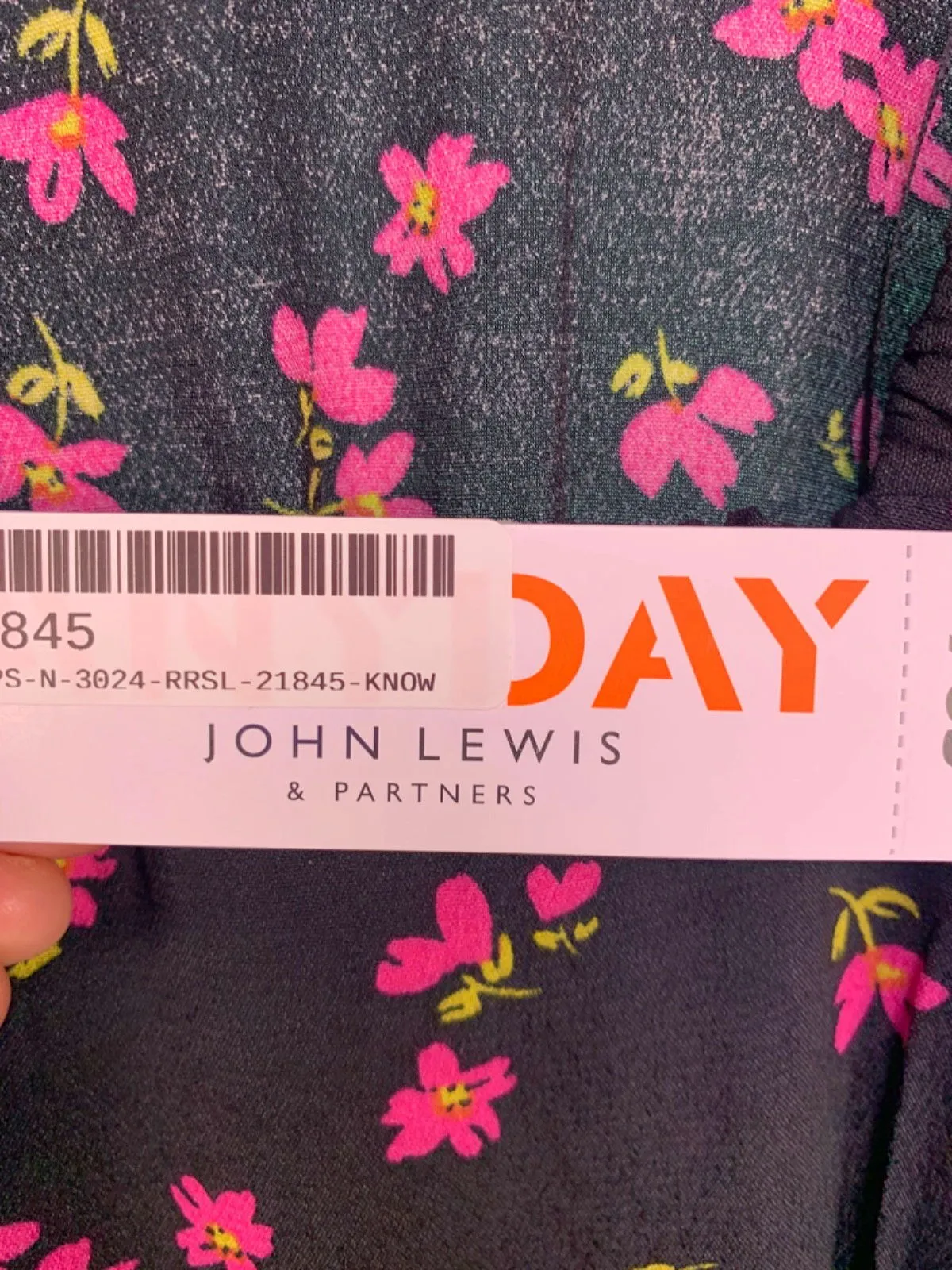 John Lewis Anyday Black Floral SQ Neck Top UK 6