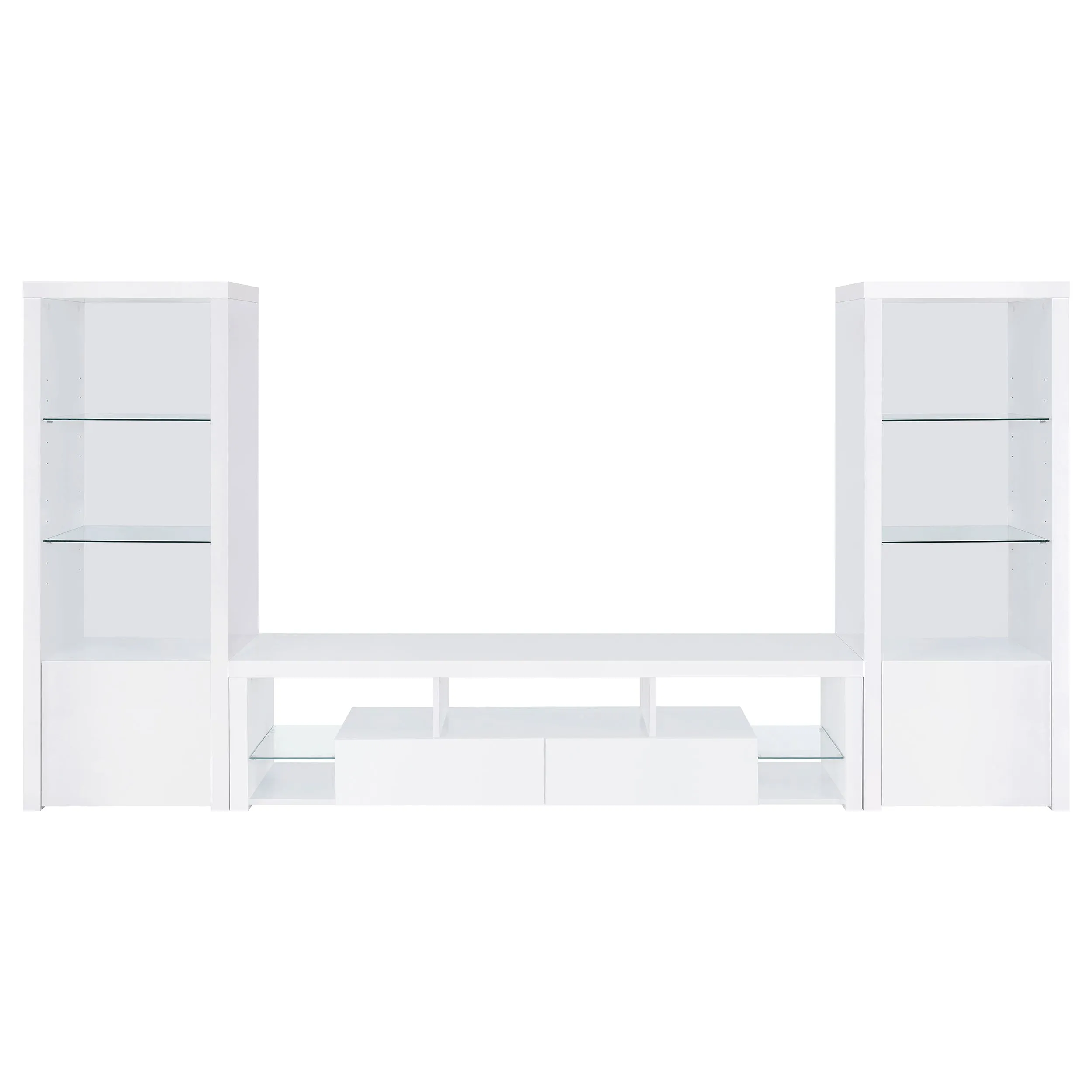Jude 3-shelf Engineered Wood Media Tower High Gloss White