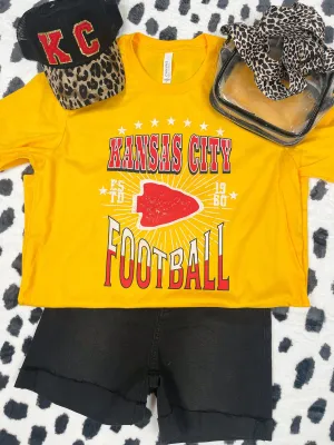 Kansas City Football Gold Graphic Tee