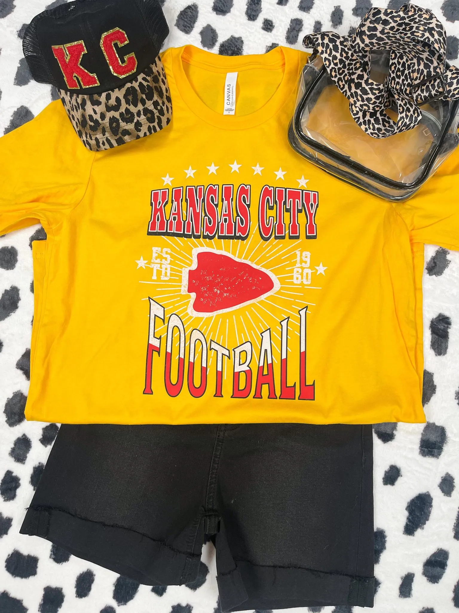 Kansas City Football Gold Graphic Tee