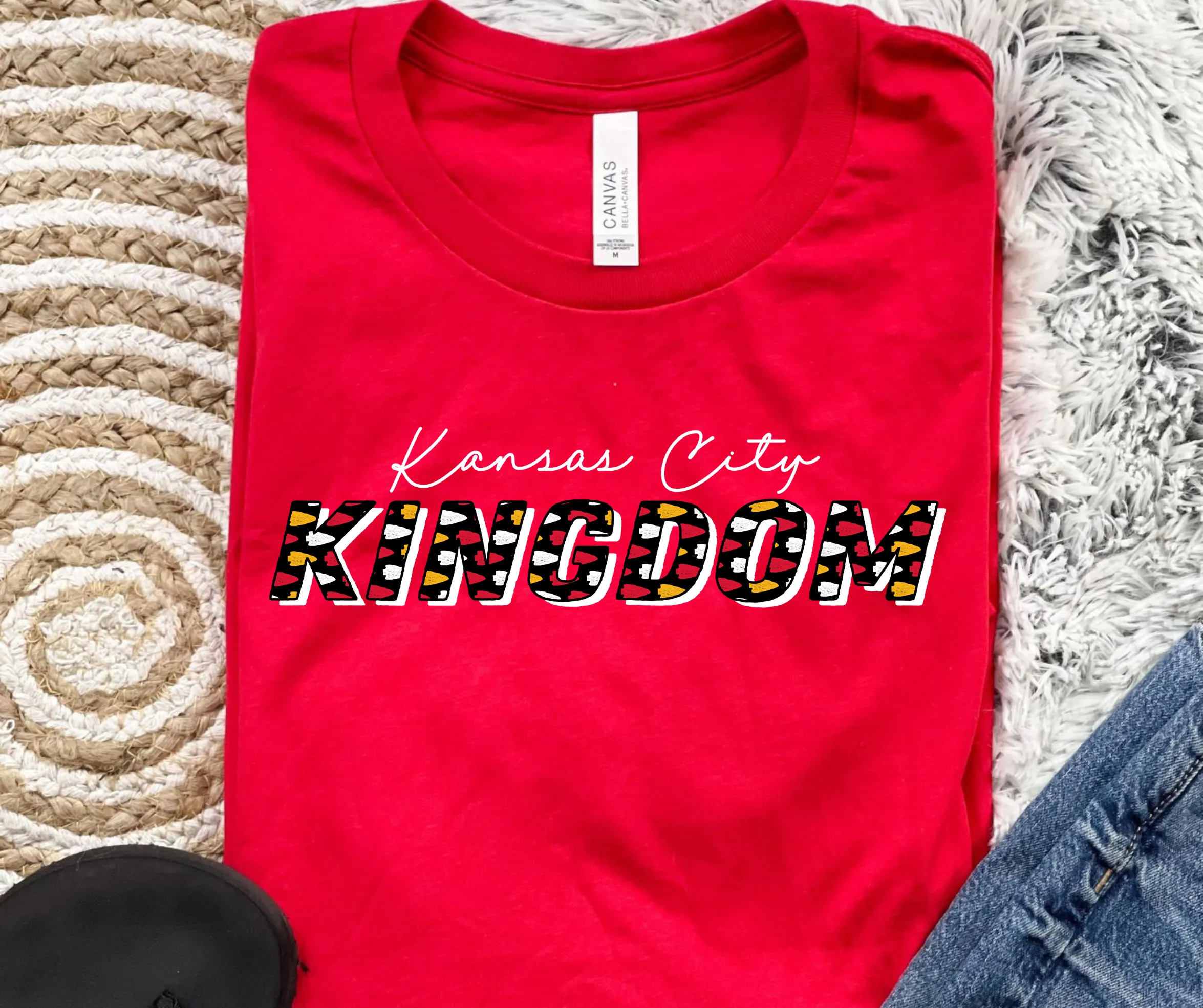 Kansas City Kingdom Arrowhead Pattern Red Graphic Tee