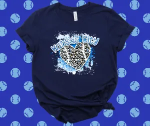 Kansas City Splatter Heart Navy Graphic Tee