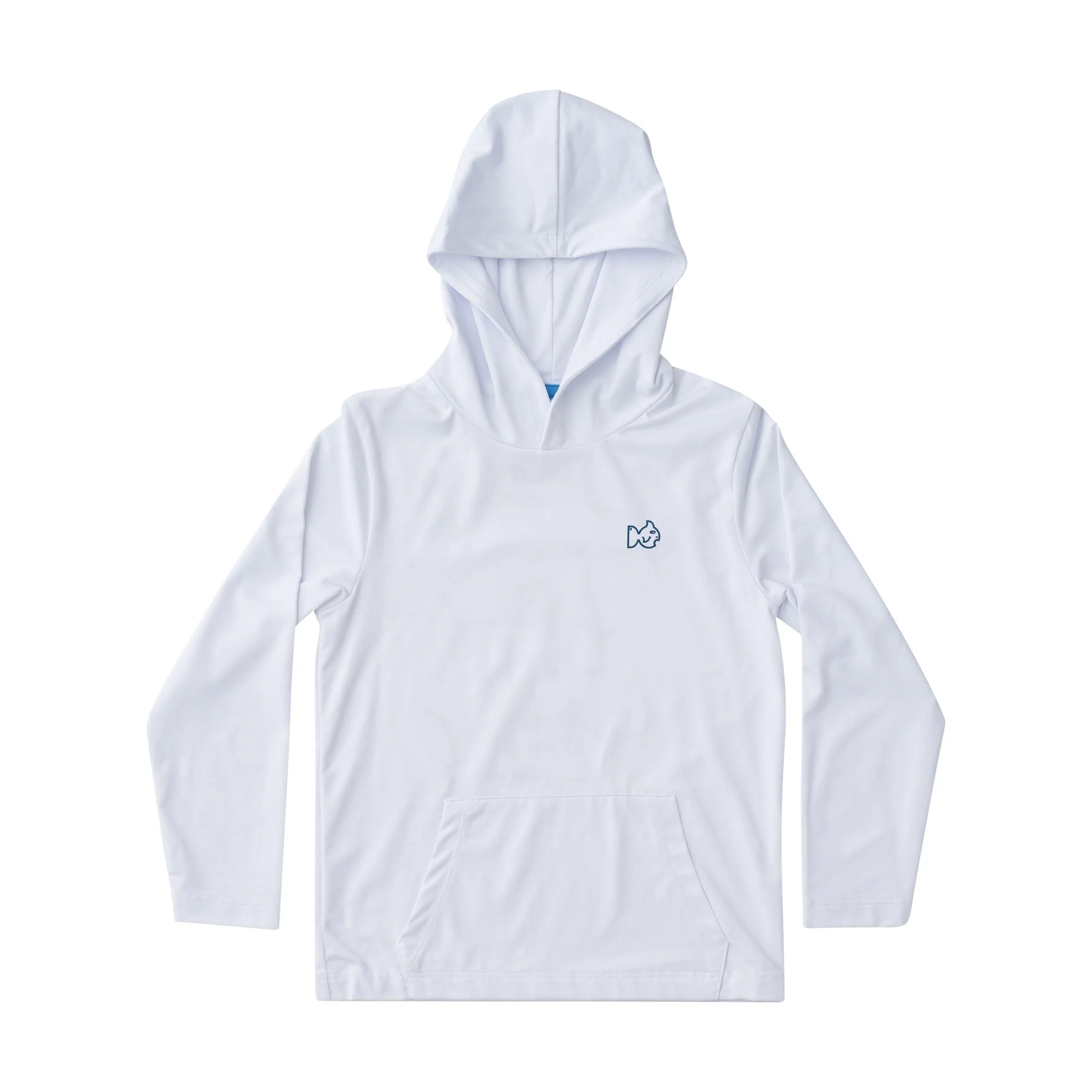 Kids Pro Performance Hoodie Fishing T-shirt in Bright White Offshore Slam