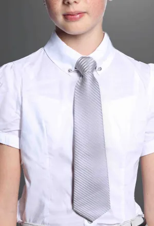 Ladies and Girls Ricky Silver Zipper Tie