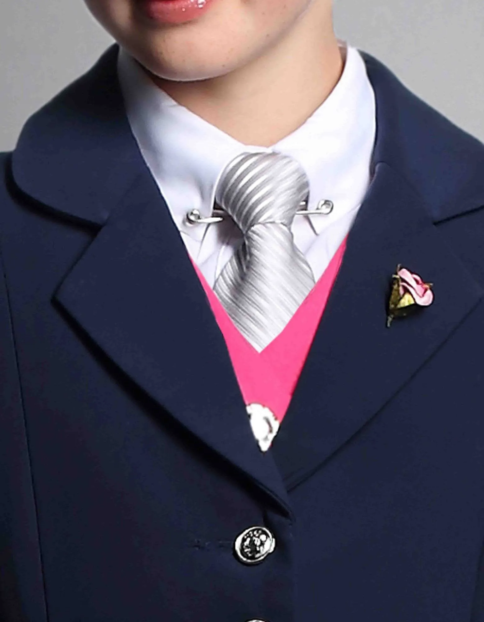 Ladies and Girls Ricky Silver Zipper Tie