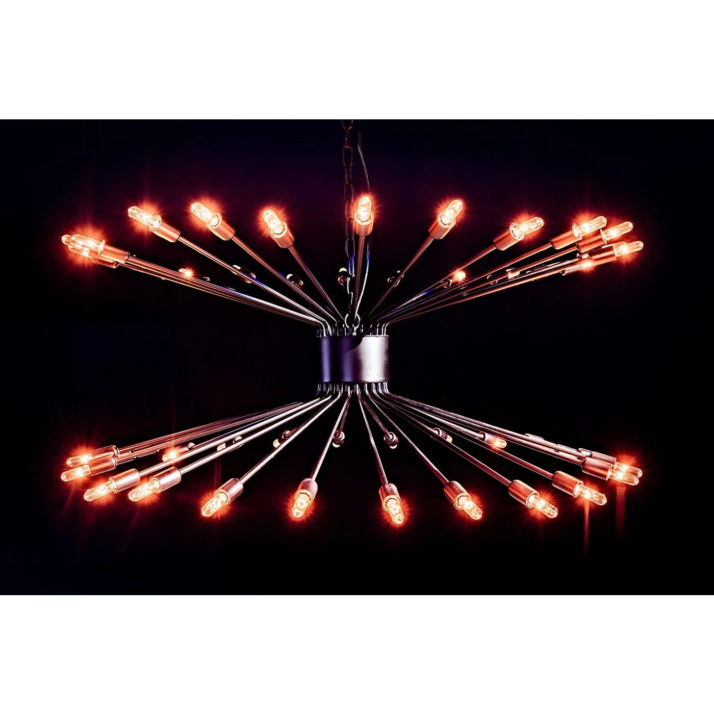 Lampberto Chandelier, Black Steel