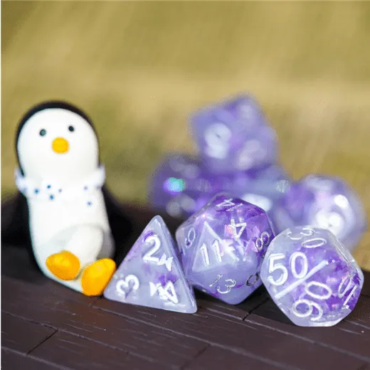 Lavender Butterfly RPG Dice Set