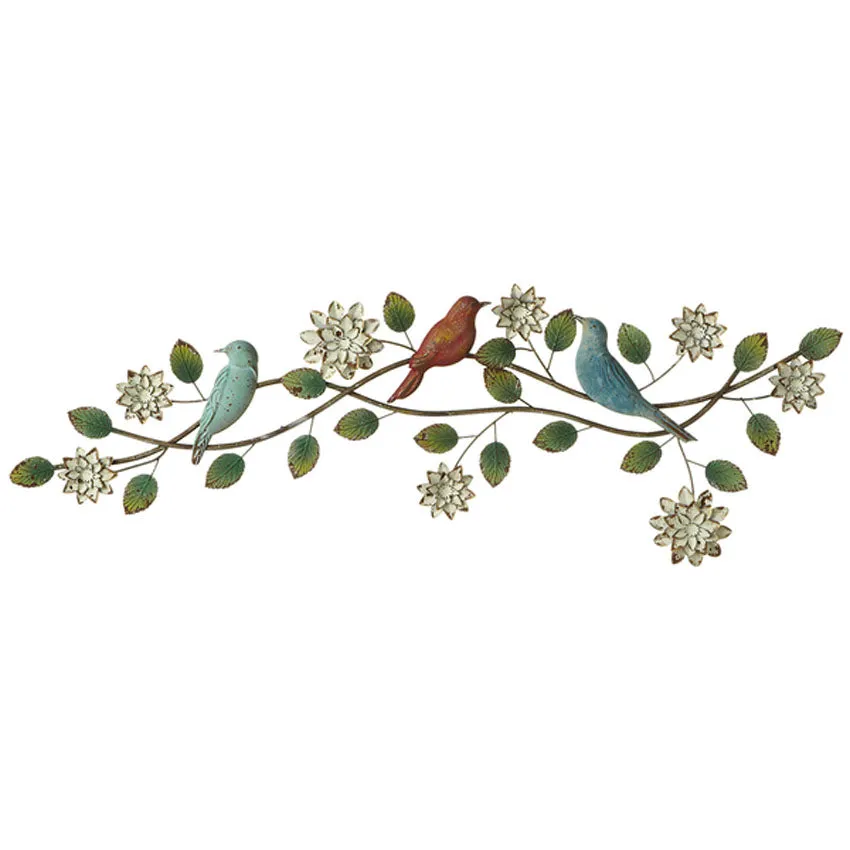 Layered Flower & Bird Wall Decor