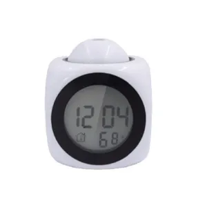 LCD Projection LED Display Time Digital Alarm Clock Talking Voice