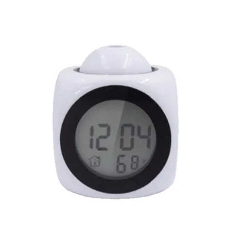 LCD Projection LED Display Time Digital Alarm Clock Talking Voice