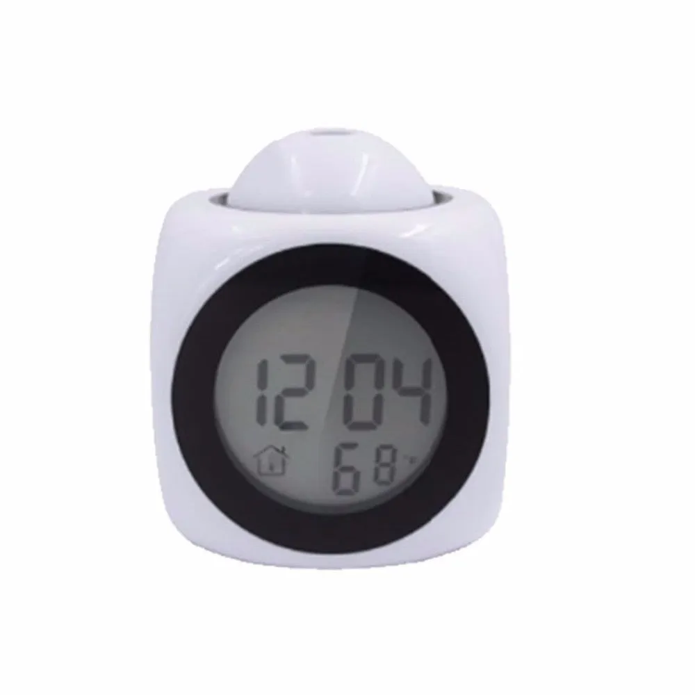 LCD Projection LED Display Time Digital Alarm Clock Talking Voice