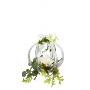LED Battery Operated Floral Hoop Hanging Décor, Bliss,8hdp001