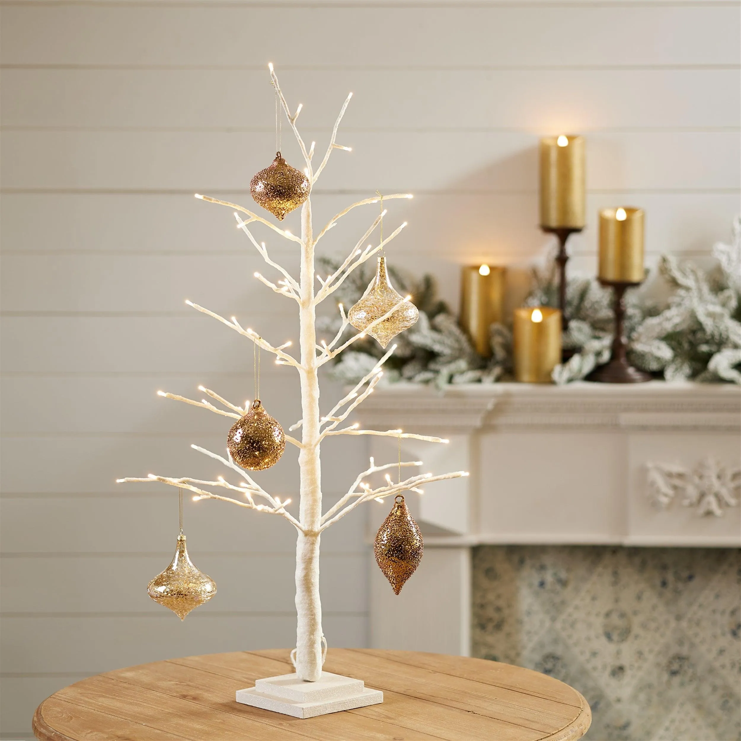 LED Glittered Twig Tree 36"H