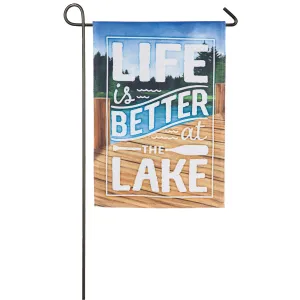 Life is Better at the Lake Garden Burlap Flag,14b8535