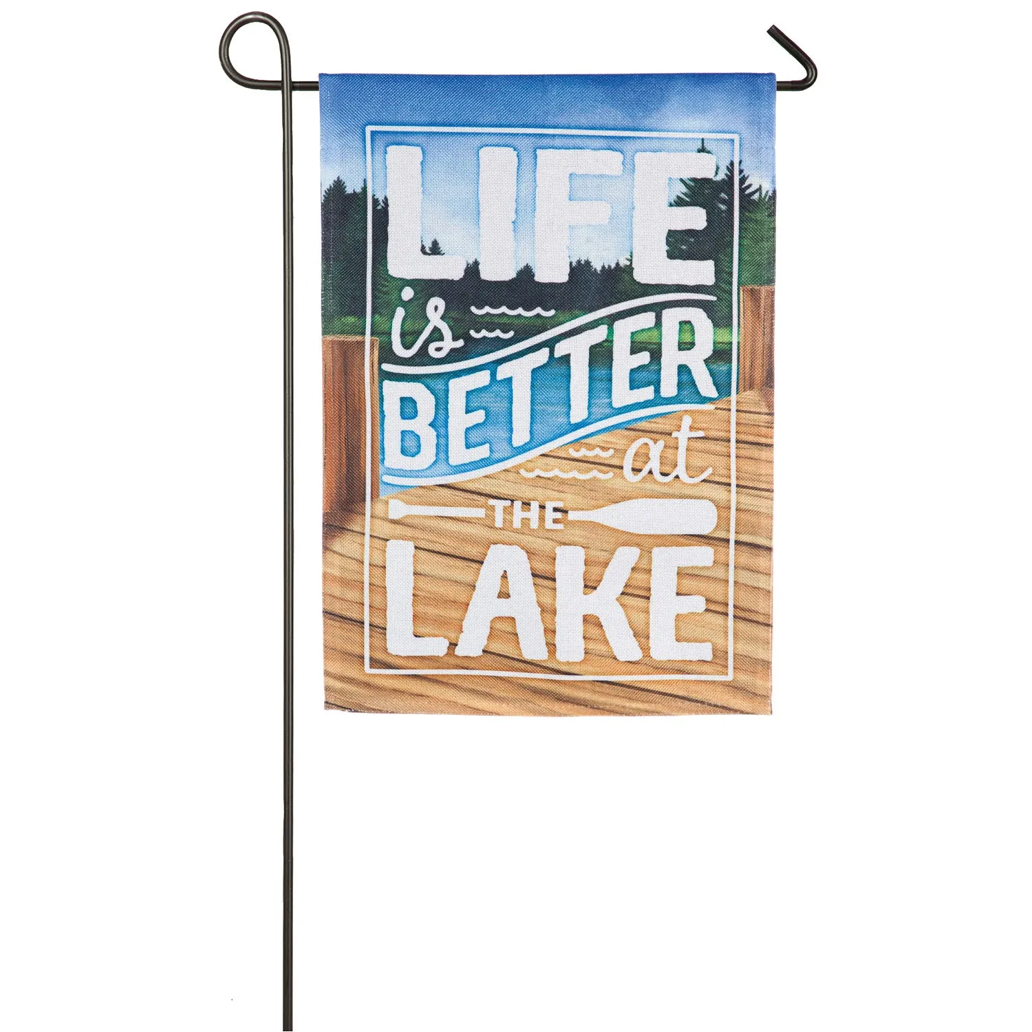 Life is Better at the Lake Garden Burlap Flag,14b8535
