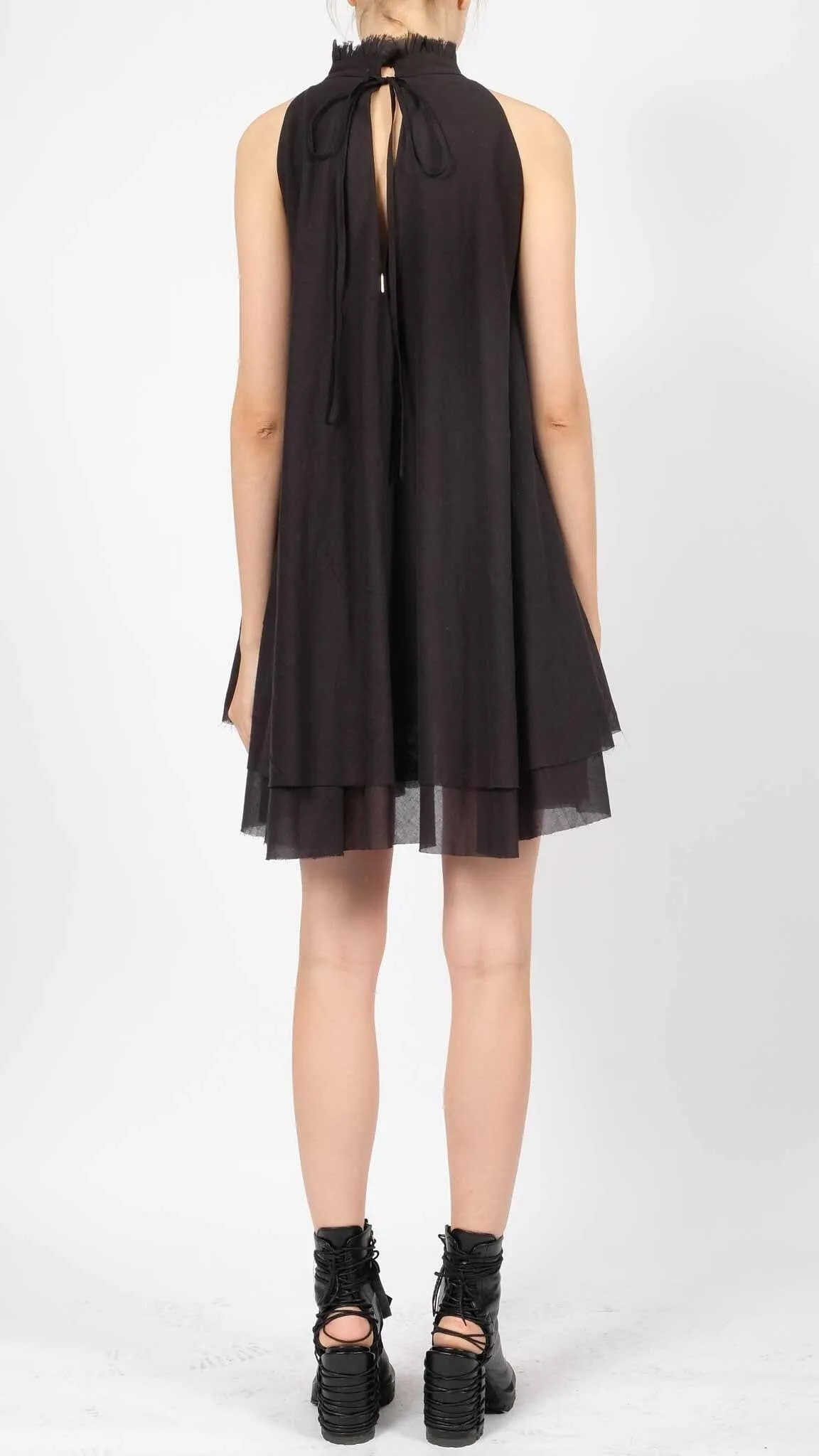 Light Cotton Mini Dress with Bow