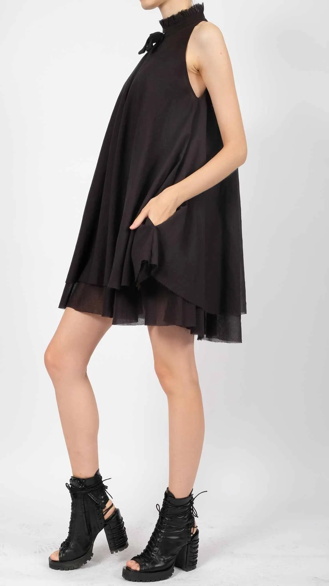Light Cotton Mini Dress with Bow
