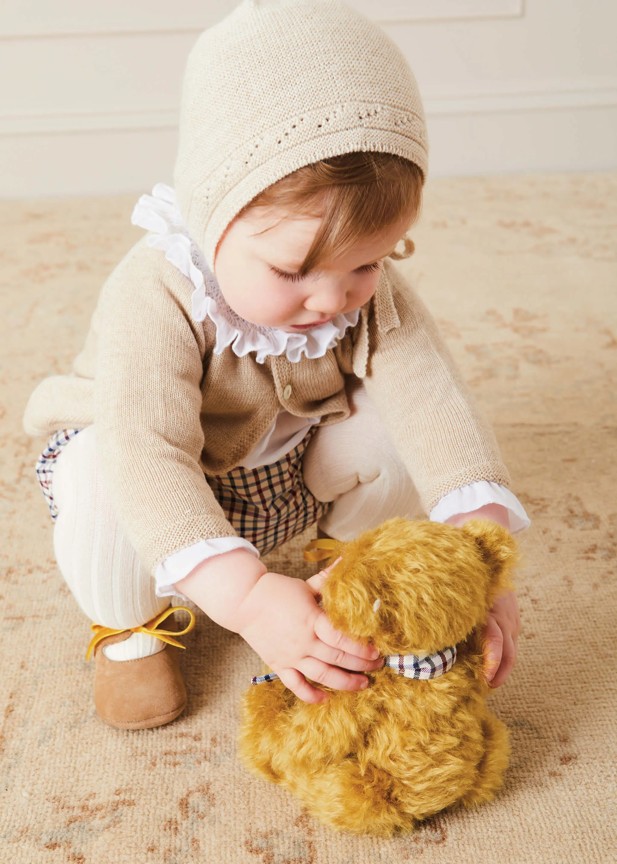 Limited-Edition Merrythought & Pepa Teddy Bear with Check Bow