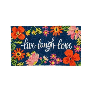Live Laugh Love Floral Coir Mat,2rm1085
