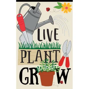 Live Plant Grow Garden Applique Flag,169141