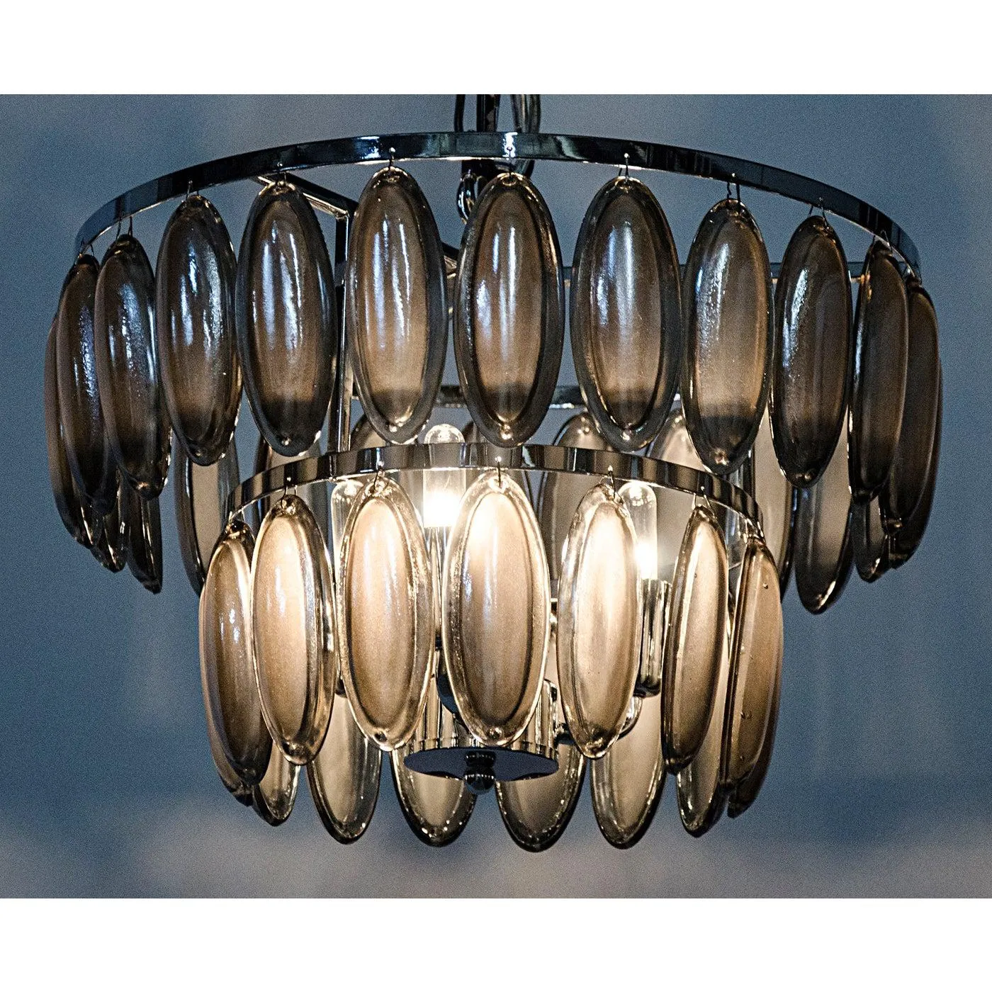 Lolita Chandelier, Small, Chrome Finish and Glass by Noir