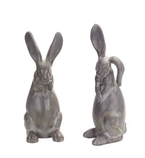 Long Ear Stone Rabbit Garden Statue (Set of 2)