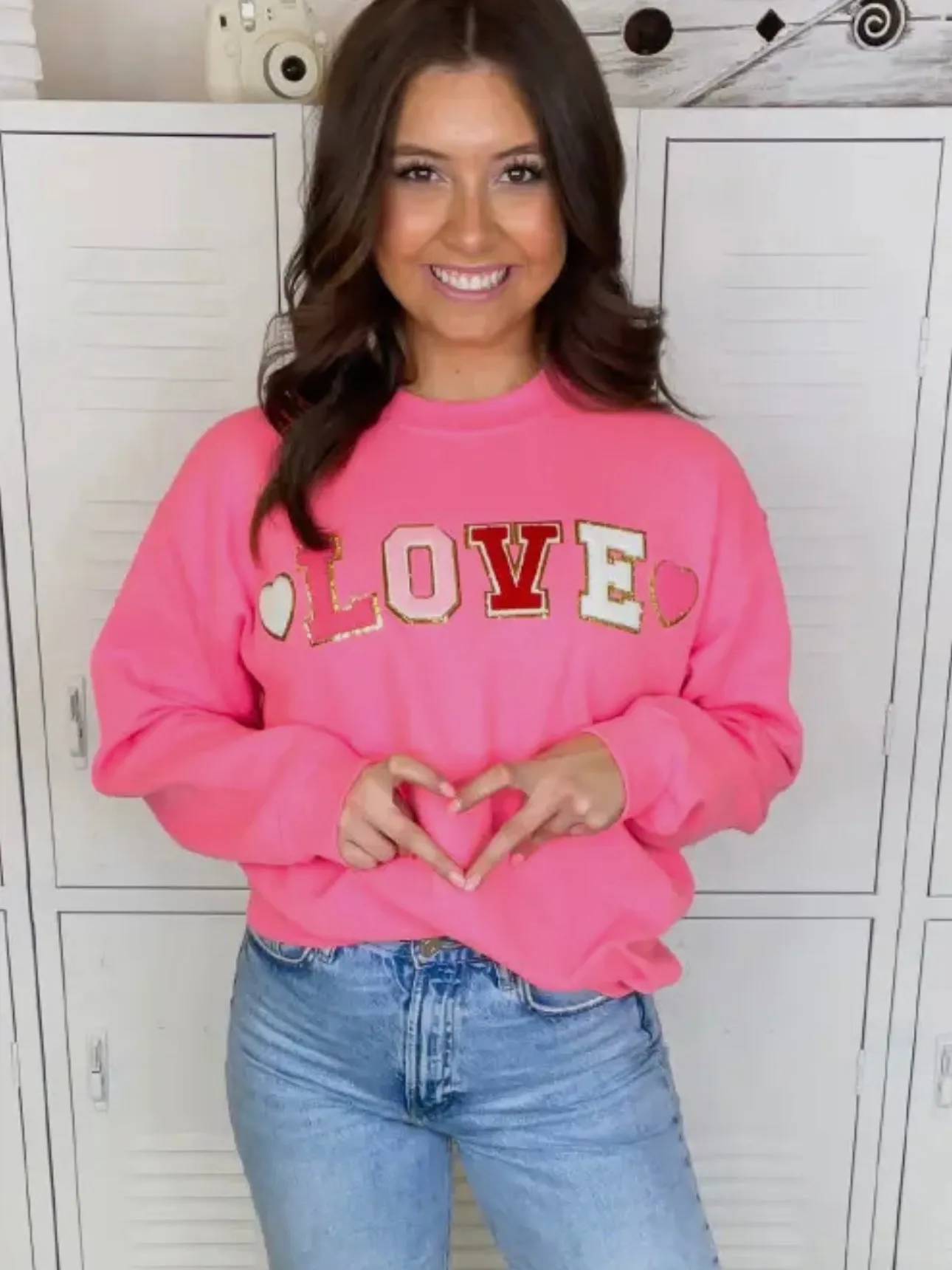 LOVE Sweatshirt: Safety Pink