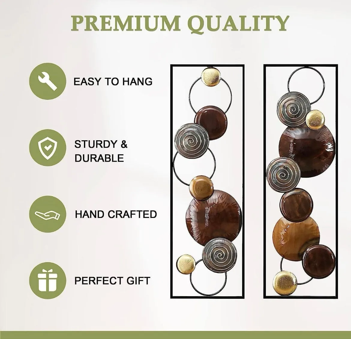 LuxenHome 36" Abstract Metal Wall Art, 2 Pieces