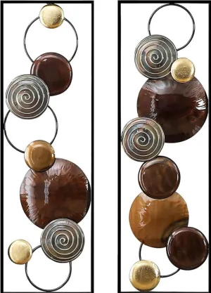 LuxenHome 36" Abstract Metal Wall Art, 2 Pieces