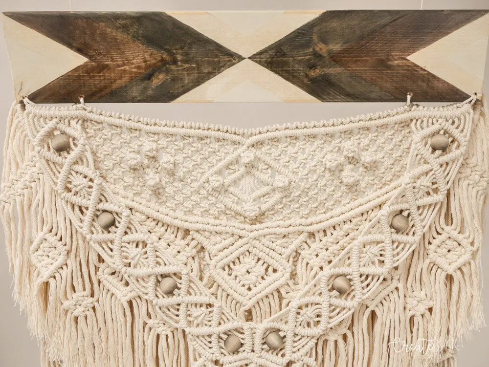 Macramé wallhanging, "Forest Florals"