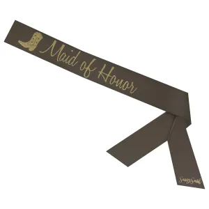 Maid of Honor Sassy Sash with Cowboy Boot