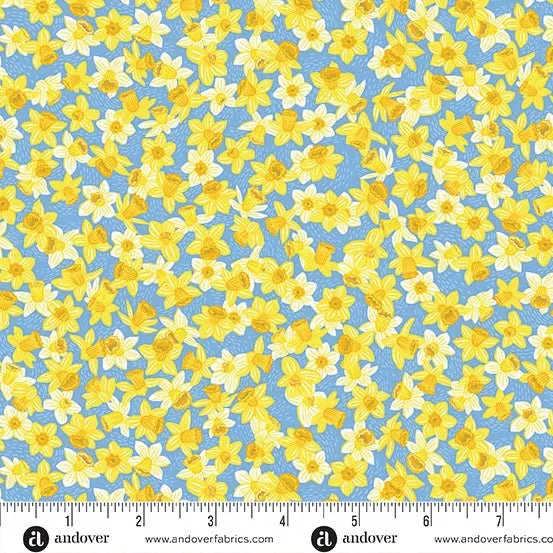 Makower Hello Spring | Daffodil Bloom | Blue