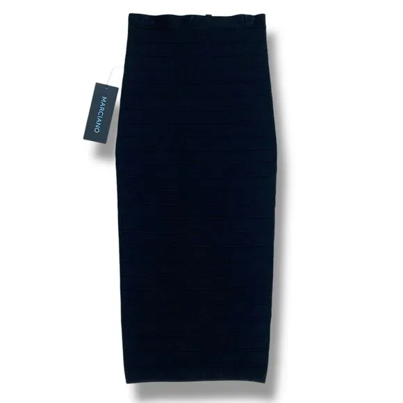 Marciano Shiloh Bandage Midi Skirt Black Size XXS Zip Up Back
