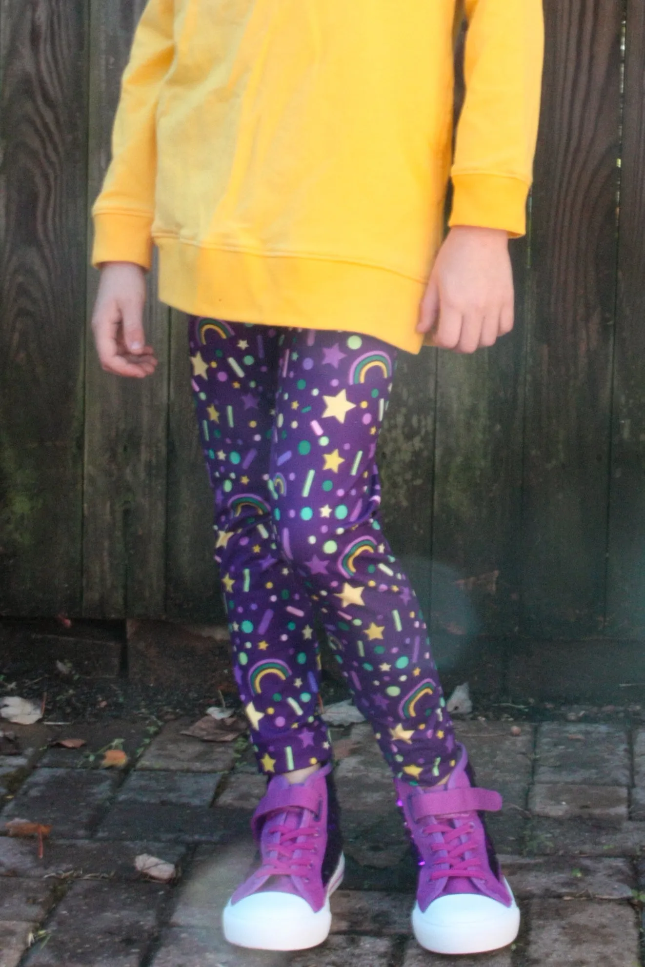 Mardi Gras Leggings: Purple Sprinkles