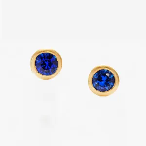 Meadow Blue Sapphire Studs in 20K Peach Gold