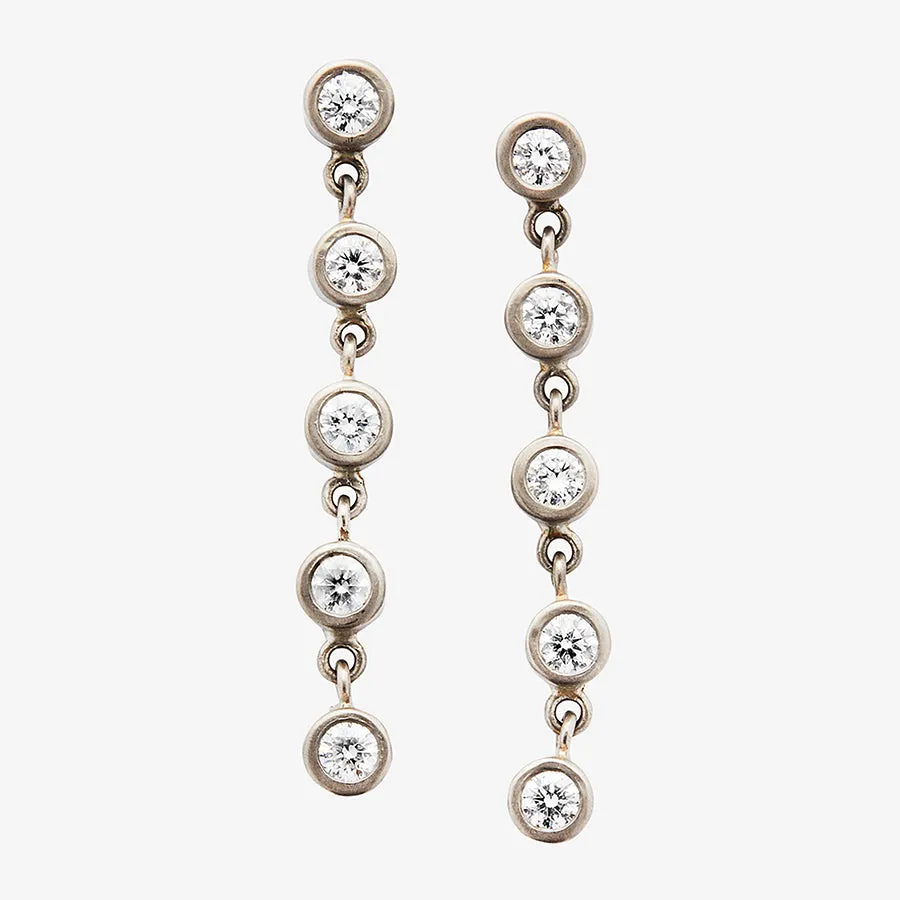 Meadow Rivière Diamond Earrings in 18K Alpine Gold