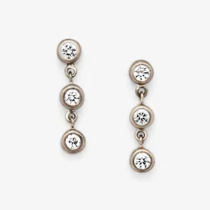 Meadow Triple Diamond Earrings in 18K Alpine Gold
