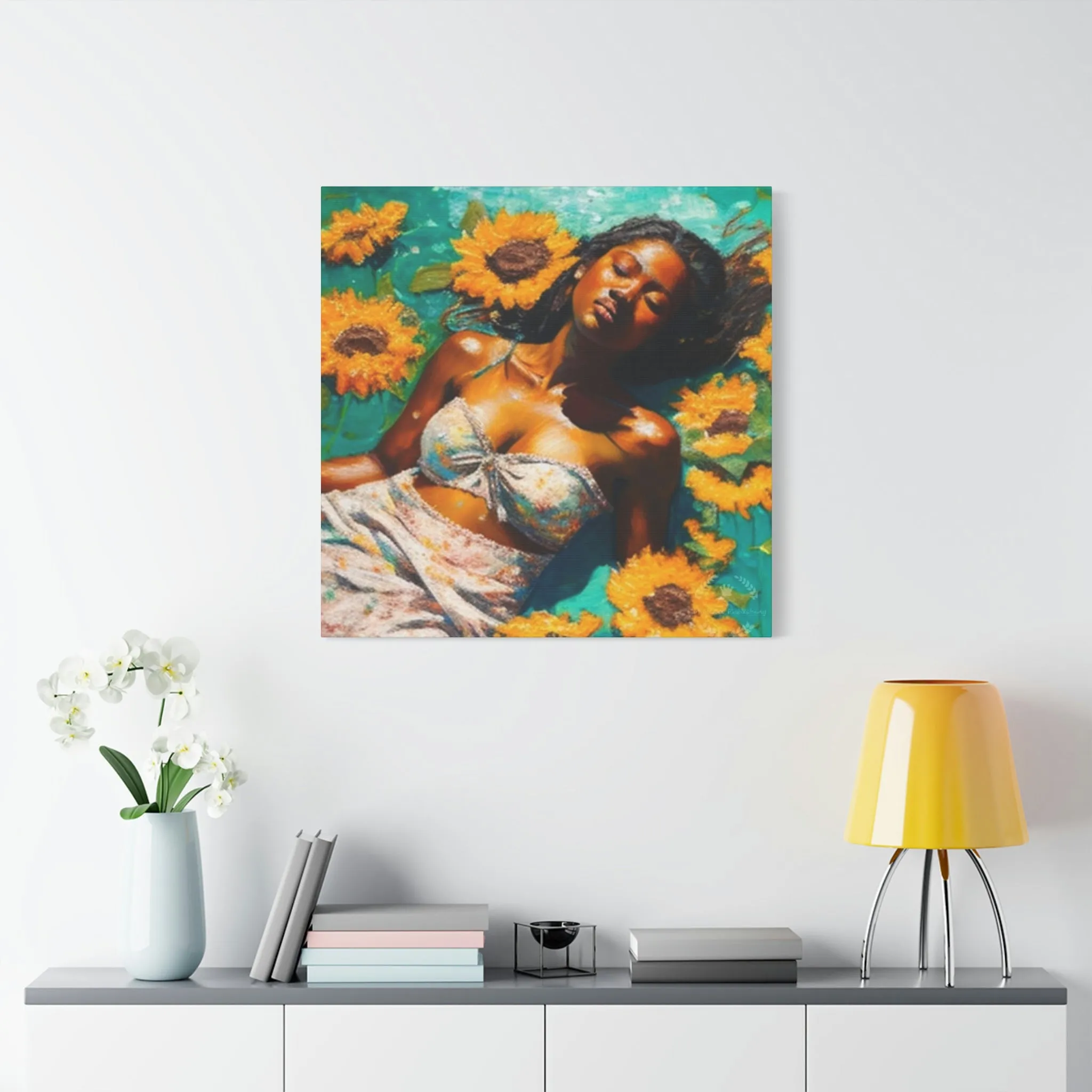 Melanin Radiance Sunflower Field  Matte Canvas, Stretched, 1.25"