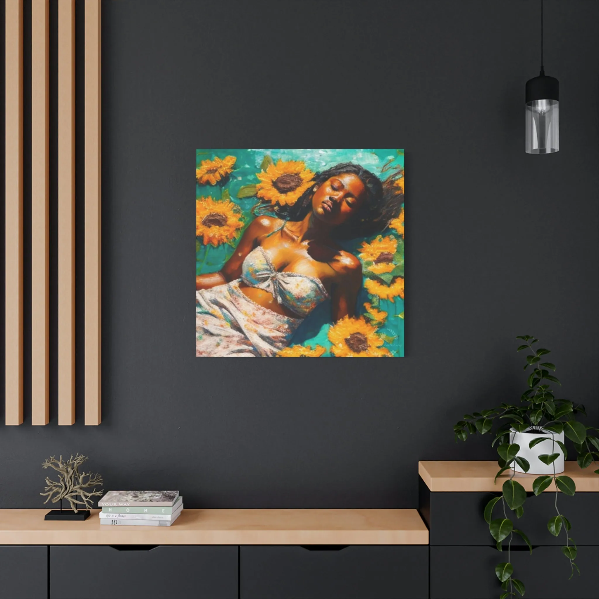 Melanin Radiance Sunflower Field  Matte Canvas, Stretched, 1.25"