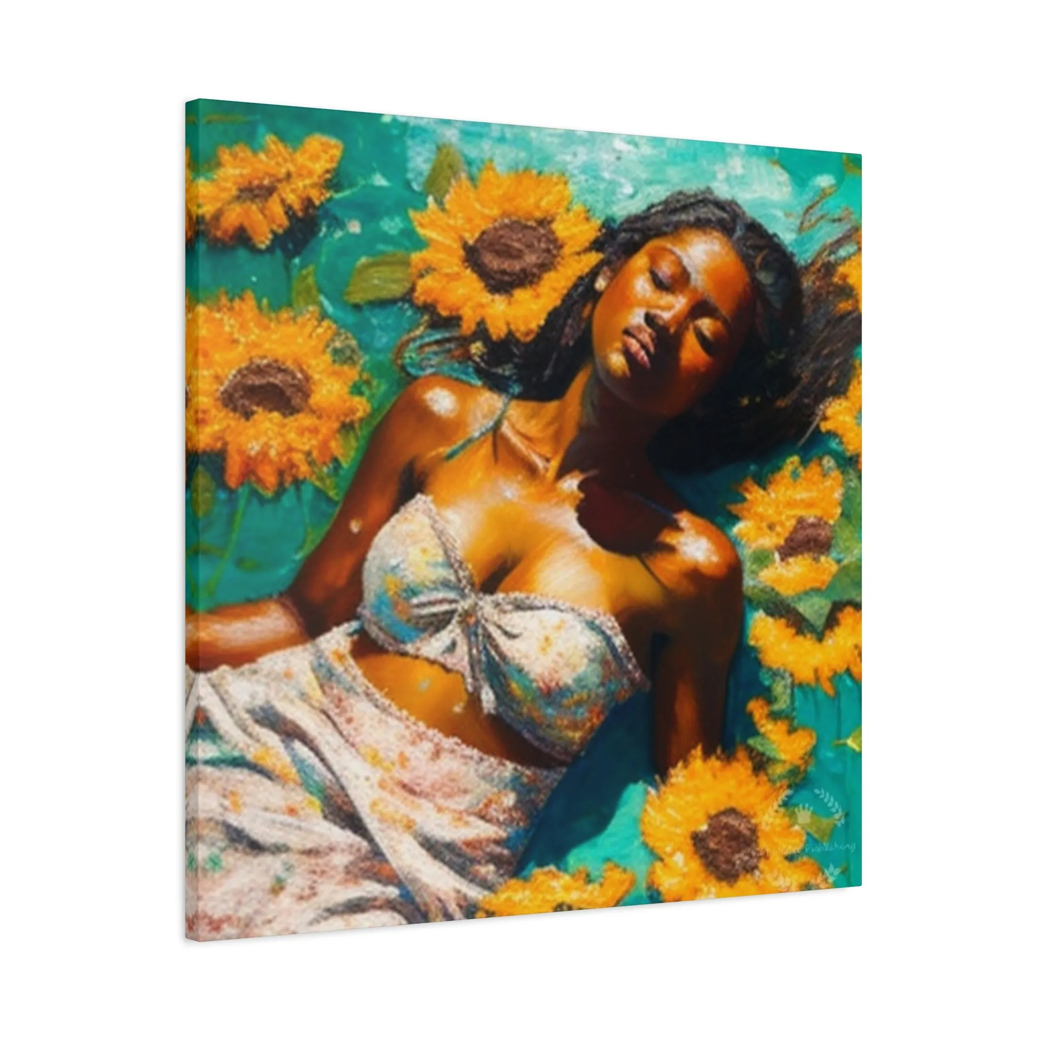 Melanin Radiance Sunflower Field  Matte Canvas, Stretched, 1.25"
