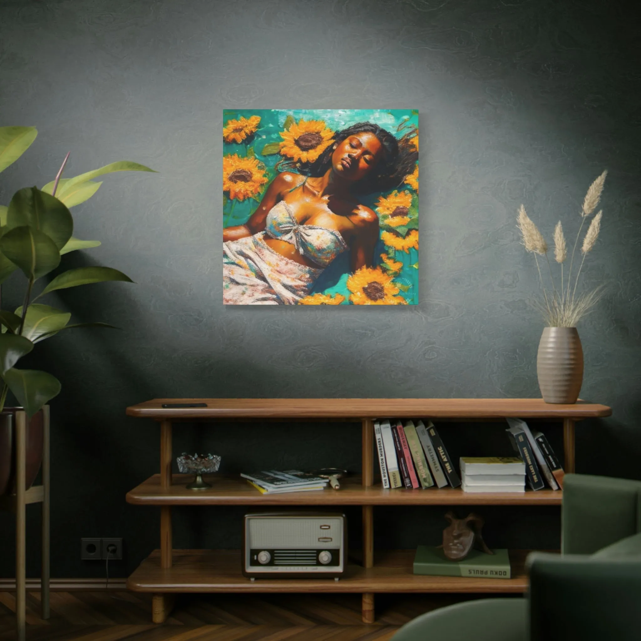 Melanin Radiance Sunflower Field  Matte Canvas, Stretched, 1.25"