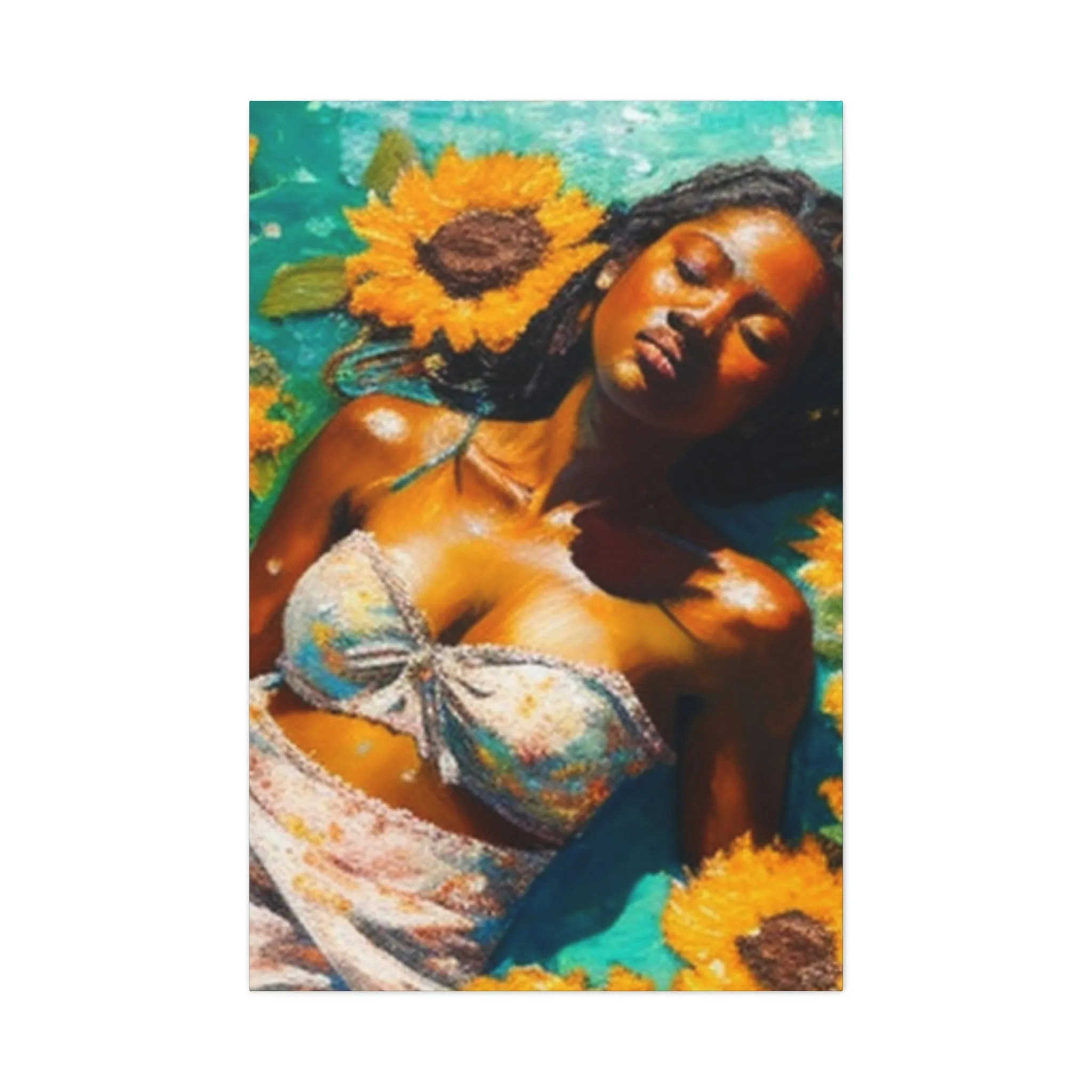 Melanin Radiance Sunflower Field  Matte Canvas, Stretched, 1.25"