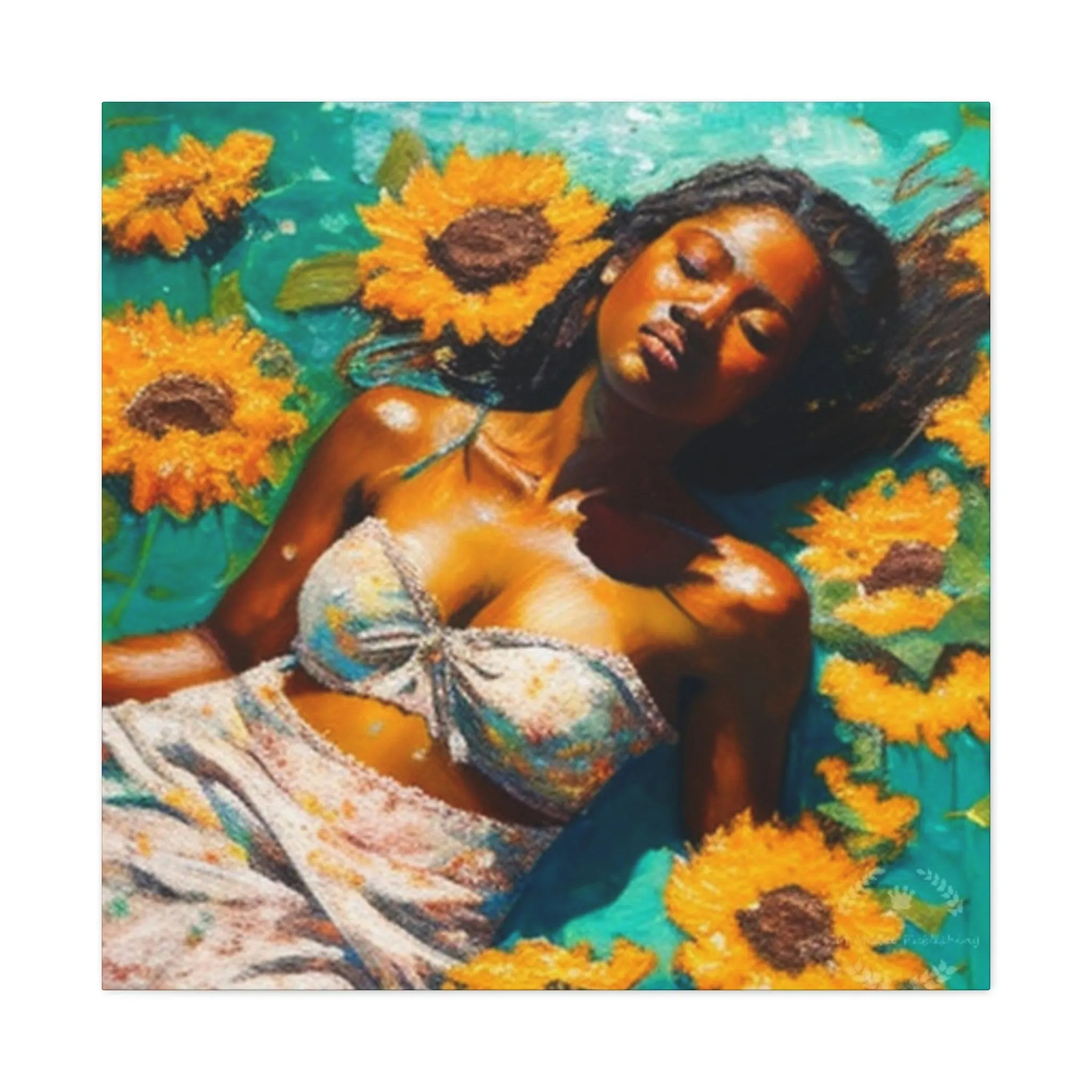 Melanin Radiance Sunflower Field  Matte Canvas, Stretched, 1.25"
