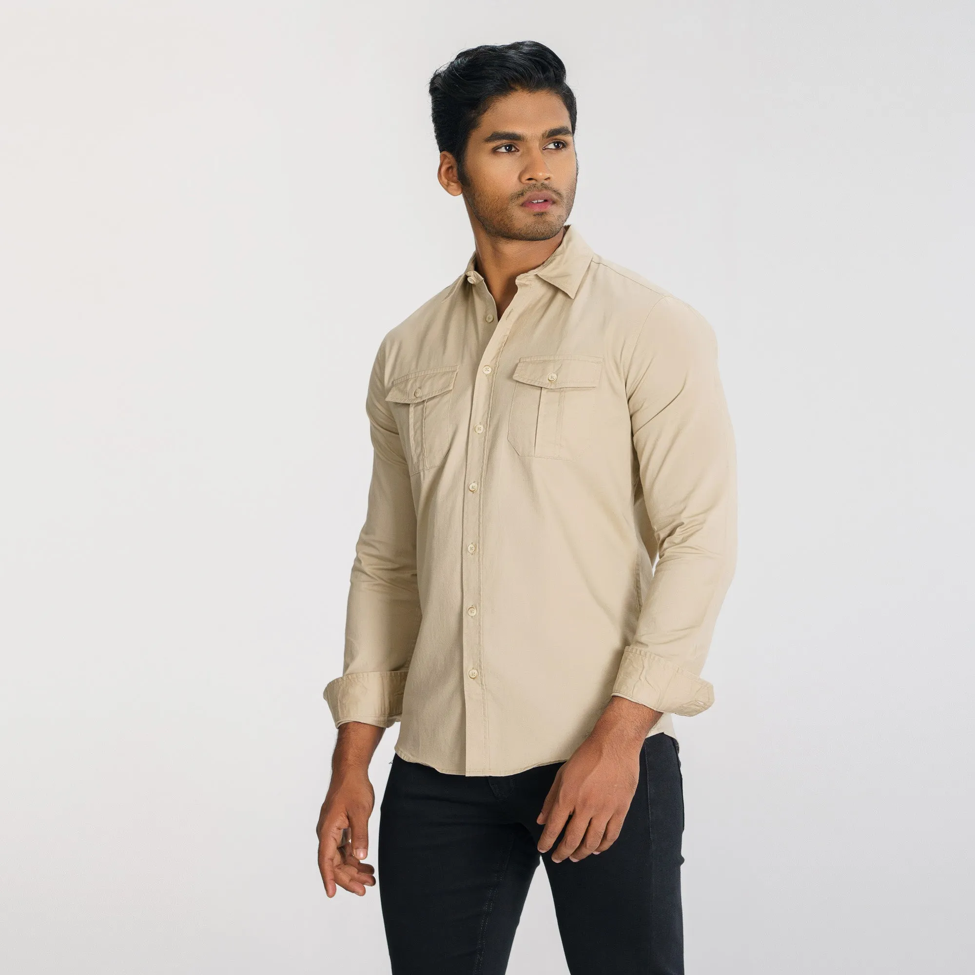 Mens Beige Shirt