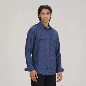 Mens Blue Aop L/S Shirt