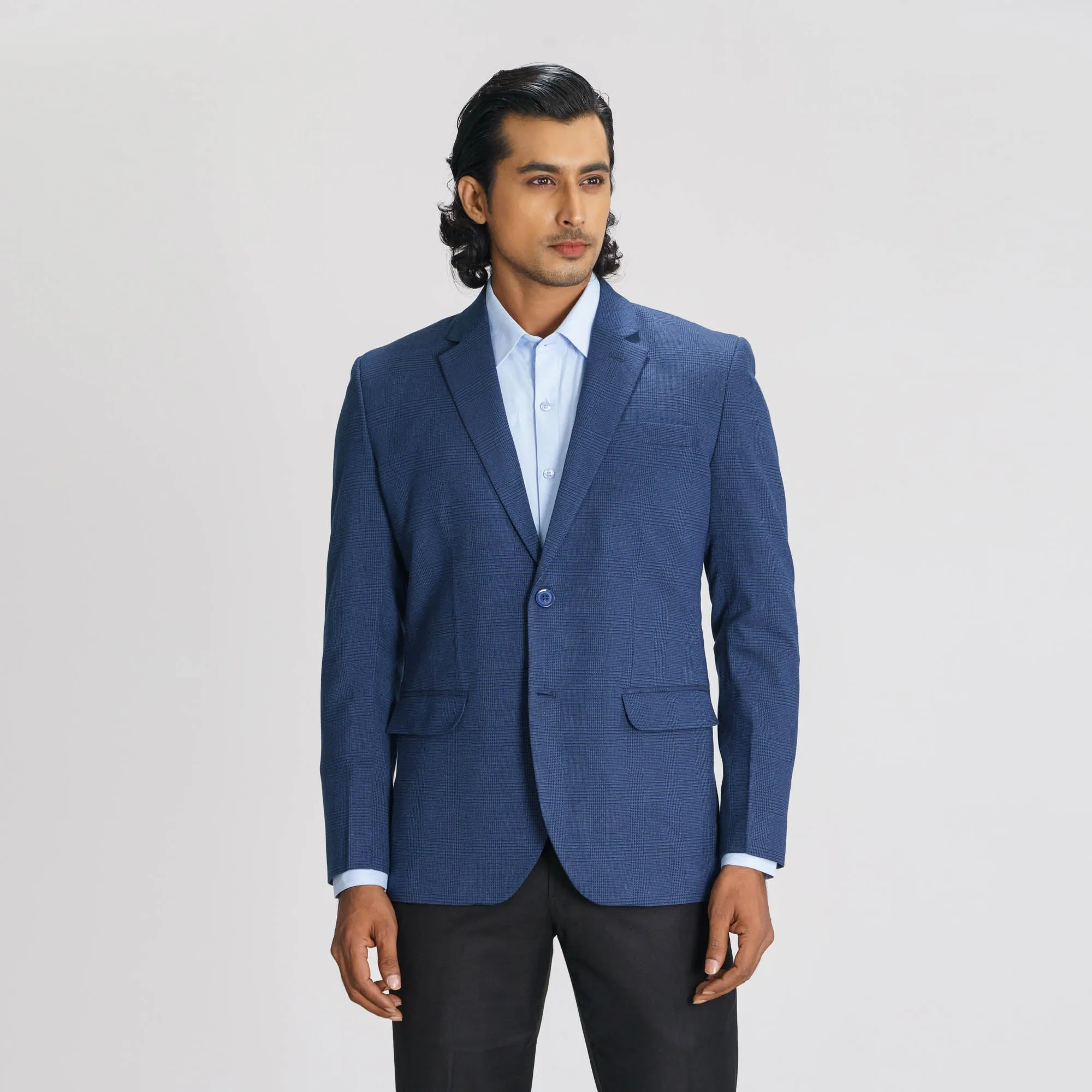 Mens Blue Slim Fit Blazer