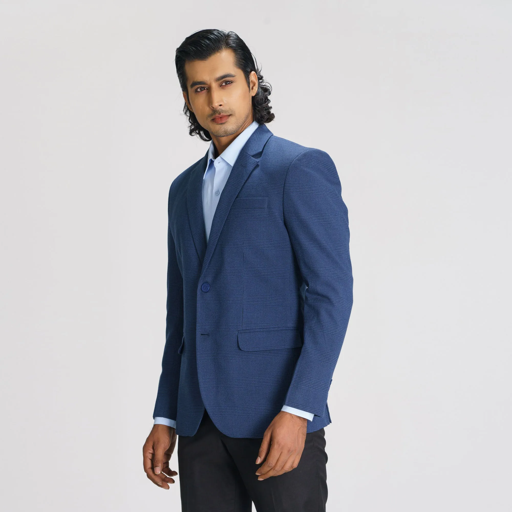 Mens Blue Slim Fit Blazer