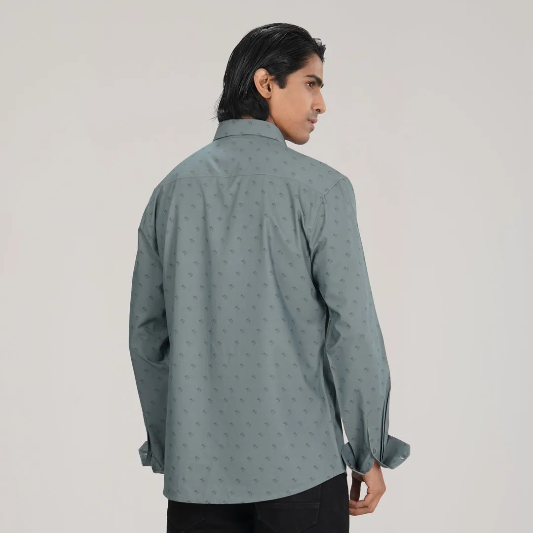 Mens Green Aop L/S Shirt